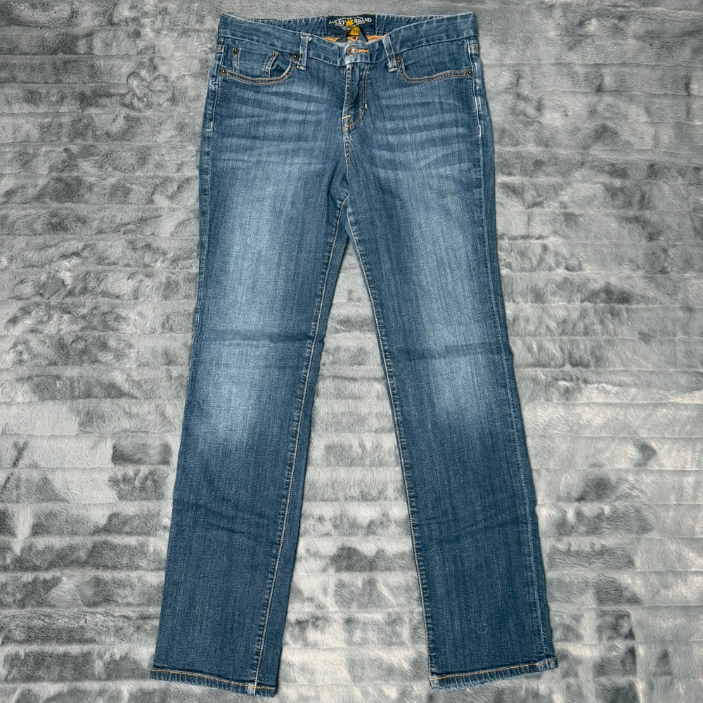Lucky Brand Straight Leg Ankle Jeans Womens 6/28 Blue Medium Wash Mid Stretch